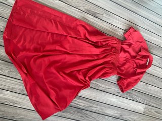 Conjunto Zara Falda Larga y Camisa Roja Talla XS