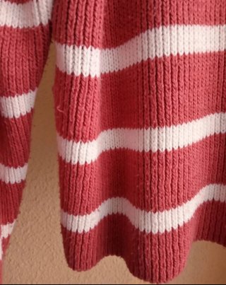 (XL) Jersey a rayas de cuello alto de manga larga