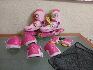 Patines en línea Oxelo rosas talla 28-30.