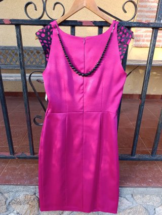 Vestido de fiesta MISS DEAN buganvilla y negro