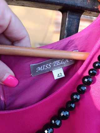 Vestido de fiesta MISS DEAN buganvilla y negro