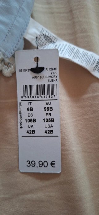 Sujetador Intimissimi azul y beige
