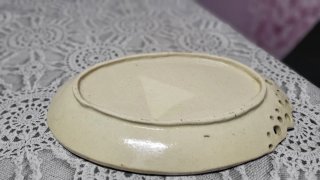 Plato ovalado cerámica artesanal diseño flor