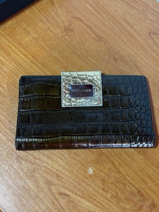 Monedero Piel Devota & Lomba Marrón y Dorado