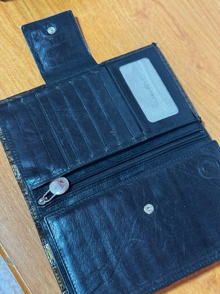 Monedero Piel Devota & Lomba Marrón y Dorado