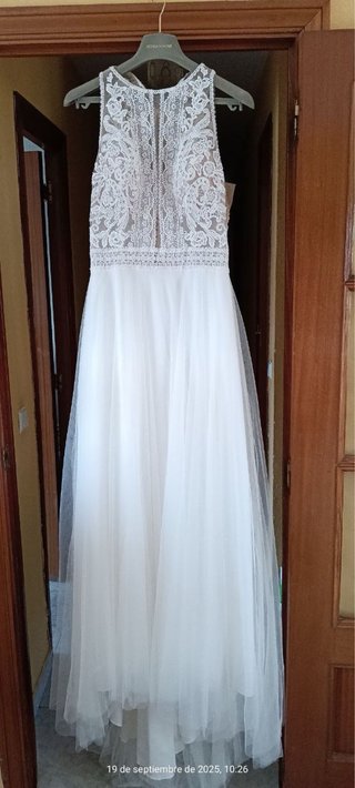 Vestido de Novia Blanco cuello Halter
