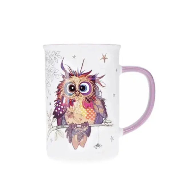 Taza cerámica búho multicolor