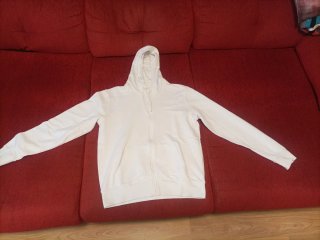 Chaqueta Sudadera Blanca Cremallera