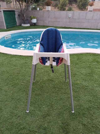 Trona IKEA Antilop Blanca + Cojín