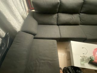 Sofá modular gris de tela