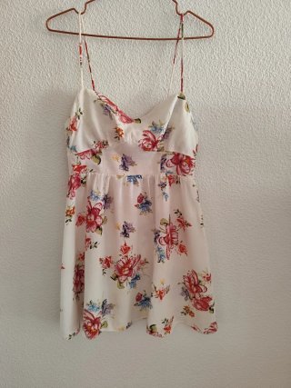 Vestido Zara Flores Blanco Multicolor