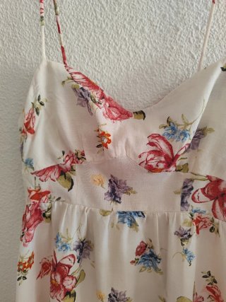 Vestido Zara Flores Blanco Multicolor