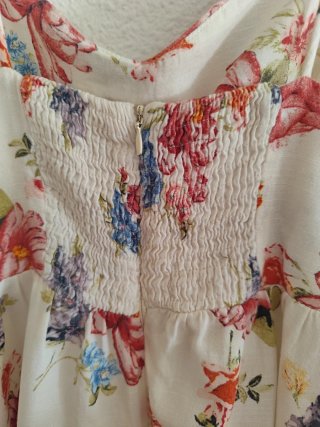 Vestido Zara Flores Blanco Multicolor
