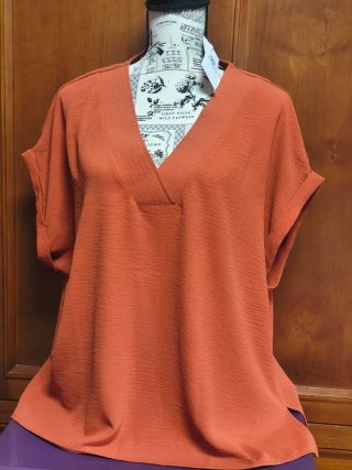 Blusa manga corta Encuentro naranja