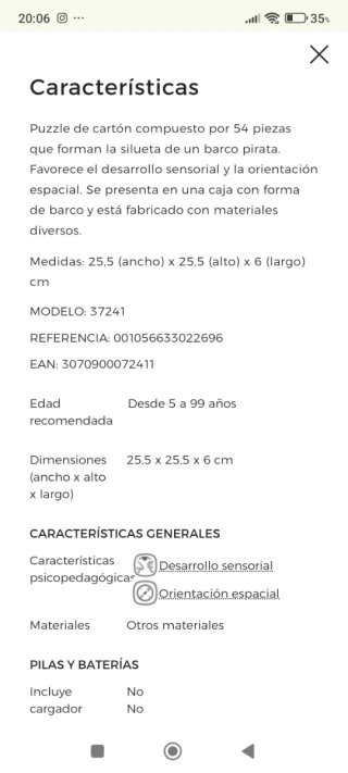 Puzzle Djeco Barco Pirata 54 Piezas