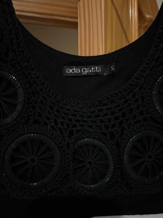 Vestido Ada Gatti Negro/Gris/Blanco Talla S