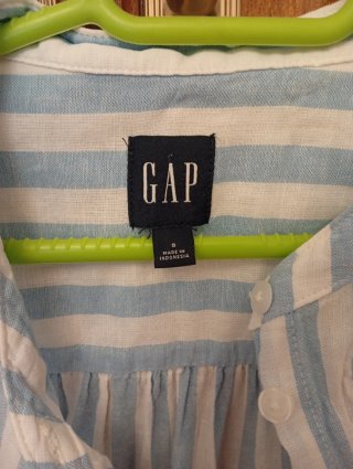 Vestido camisero GAP rayas azul y blanco