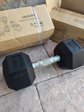 Pareja Mancuernas 12.5kg Hexagonales Goma