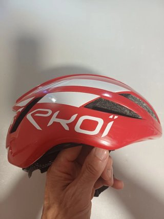 Casco Ekoi rojo con blanco