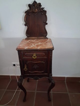 Conjunto Muebles Antiguos Madera y Mármol