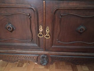 Conjunto Muebles Antiguos Madera y Mármol