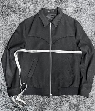 Cazadora Zara Hombre Negra Brillo Talla L