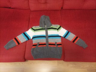 Chaqueta de lana hecha a mano multicolor