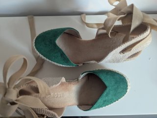 Alpargatas Buonarotti Beige y Verde