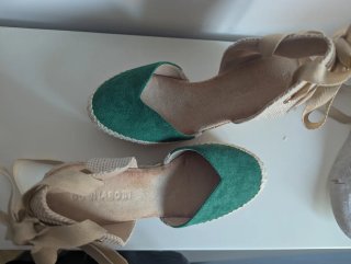 Alpargatas Buonarotti Beige y Verde