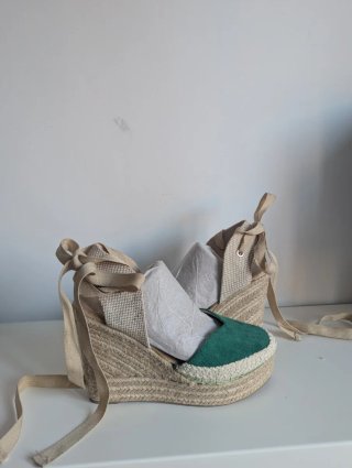 Alpargatas Buonarotti Beige y Verde