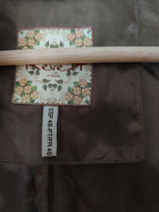 Chaquetón pelo beige y marrón