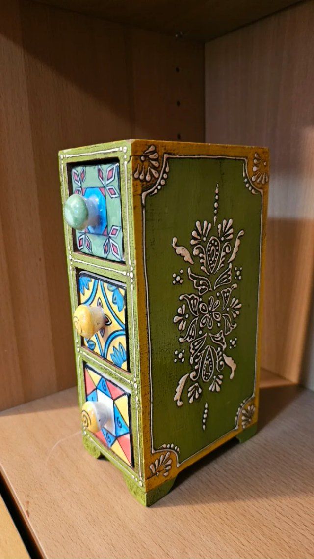 Mini cajonera joyero artesanal 3 cajones