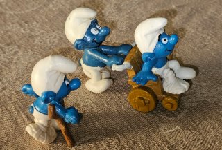 Set puffi rari in Carrozzina e con stampella.
