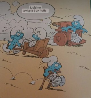 Set puffi rari in Carrozzina e con stampella.