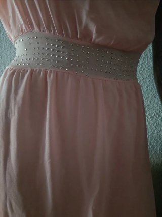 Vestido fiesta rosa talla única