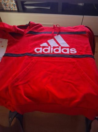 Sudadera Adidas Roja con Logo Grande