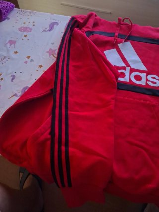 Sudadera Adidas Roja con Logo Grande