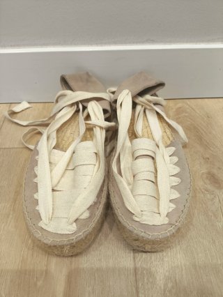 Alpargatas mujer hechas a mano beige talla 38