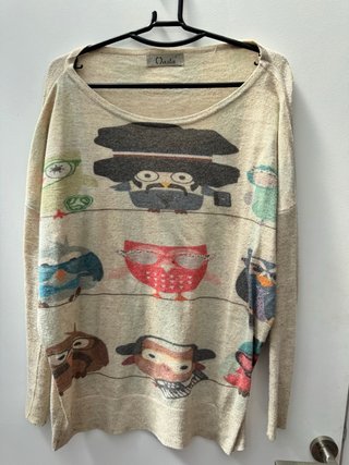Jersey Oasta estampado beige talla única