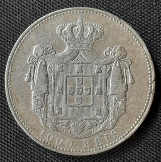 Moneda argento 1000 reis 1899 Carlos I portoghese certificato