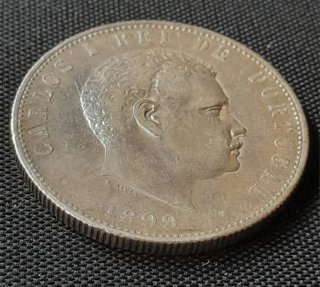 Moneda argento 1000 reis 1899 Carlos I portoghese certificato