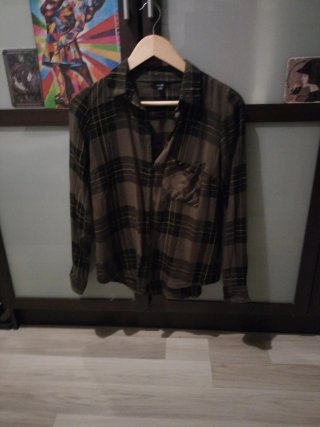 Camisa de cuadros verde y amarilla