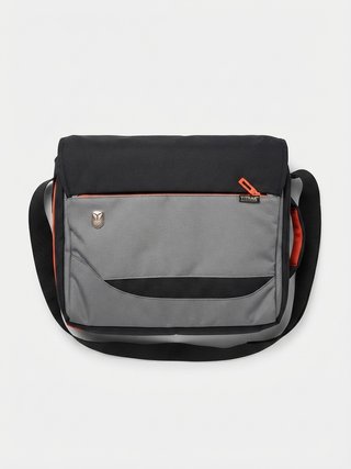 Bolsa bandolera acolchada negra y naranja