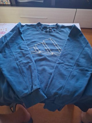 Sudadera Adidas Azul Logo Grande