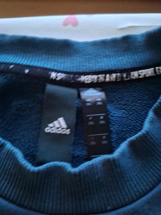 Sudadera Adidas Azul Logo Grande