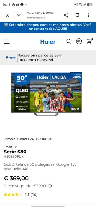TV Haier QLED 50 Google TV