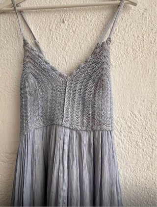 Vestido largo crochet azul Talla M-L