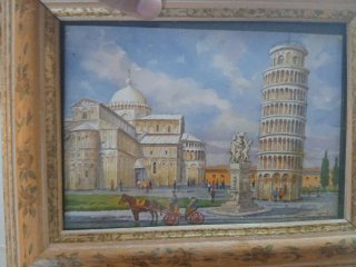 Cuadro Torre de Pisa y Catedral echo a mano