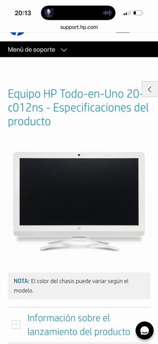 HP Todo-en-Uno 20-c012ns Beige/Blanco