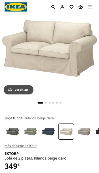 Sofá 2 plazas Ikea model EKTORP